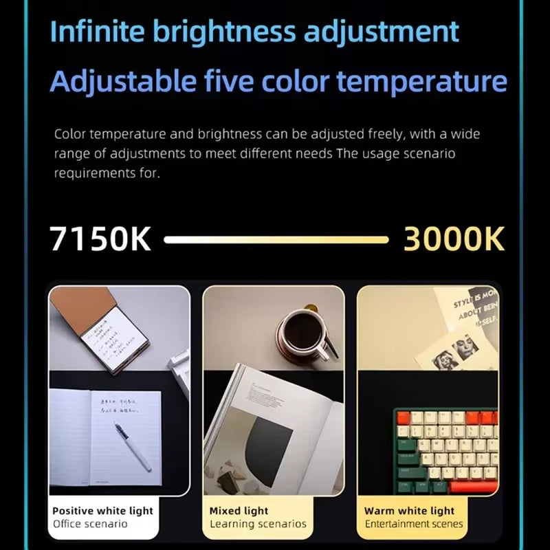 LED Monitor Light Bar USB Stepless Dimming Screen Hanging Lights Curved RGB Background Atmosphere Pickup Lamp Reading Gaming