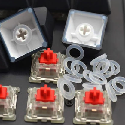 RUNJRX Keycap Puller Switch Puller Stainless Steel Keycap Removal Tool with 200 Pcs O-Ring Keyboard Dampeners for Mechanical Keyboard Mx Switch