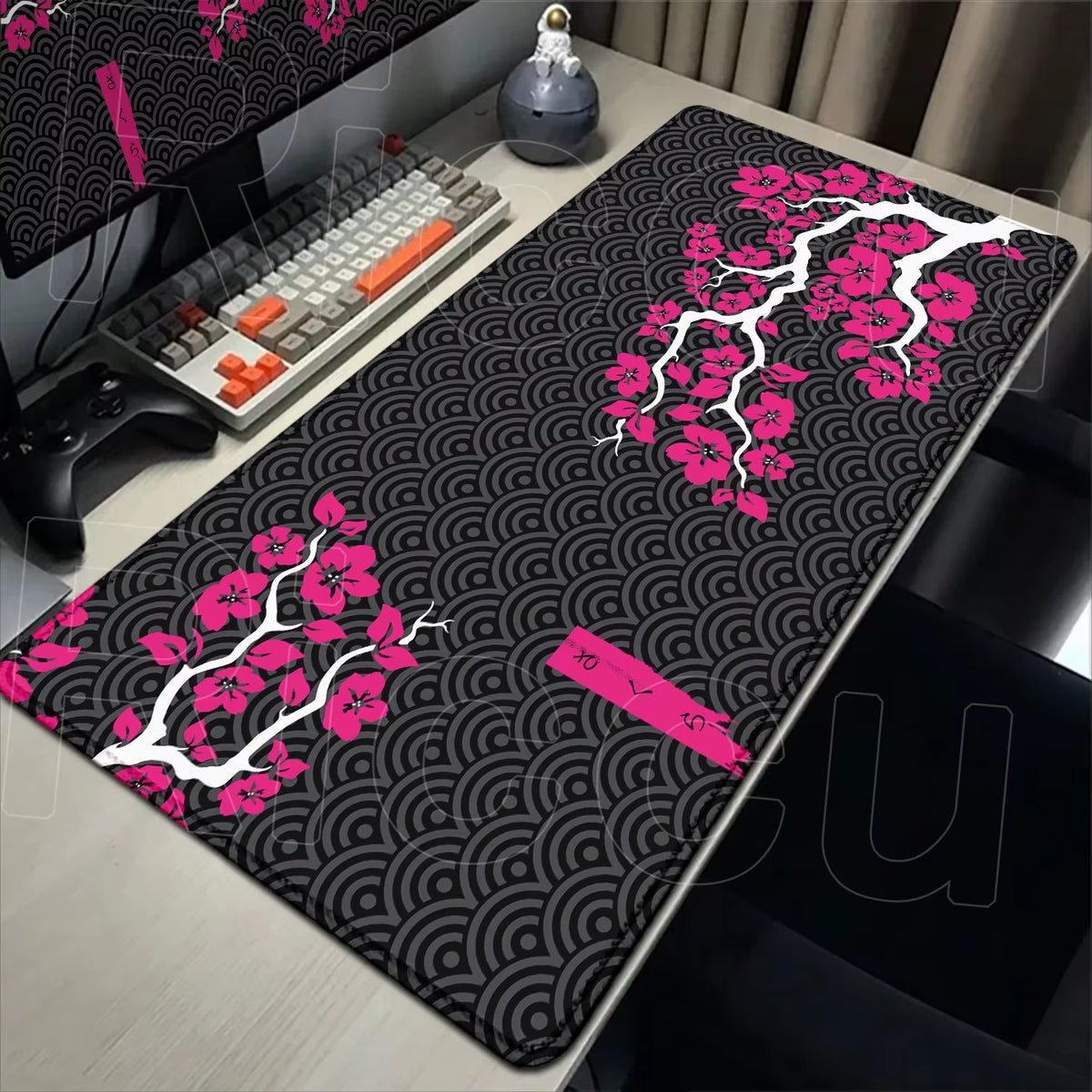 120X60Cm Large Mouse Pad Sakura Gamer Mousepad XXXL Mouse Mat Pc Accessories Rubber Desk Mat Purple Cherry Blossom Keyboard Mats