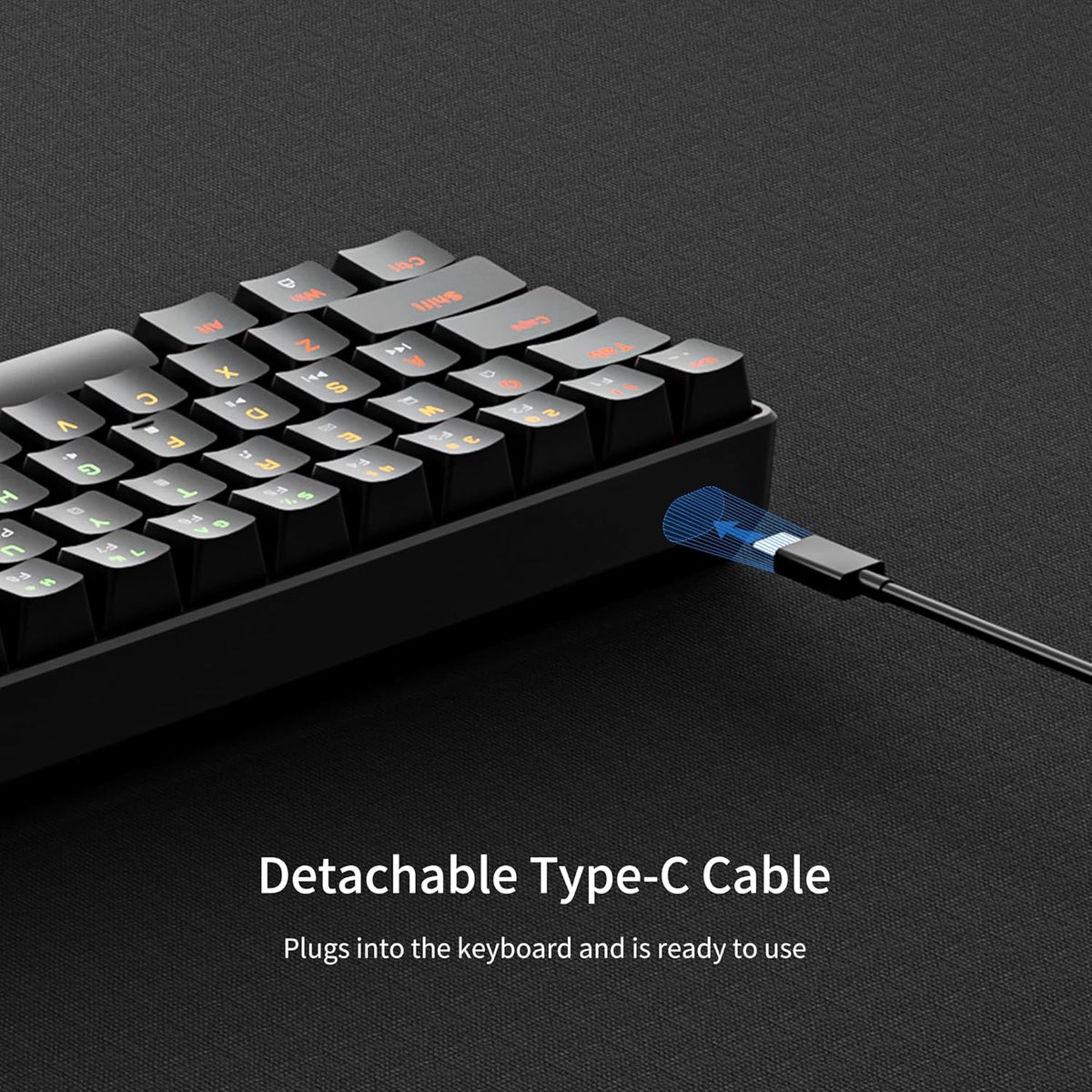GM611 Gaming Keyboard,60% Percent Mechanical Keyboard Red Switches