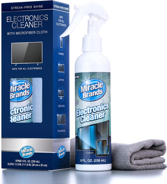 Screen Cleaner Spray with Microfibre Cloth (236Ml) Screen Cleaner Spray and Wipe for TV, Laptop, Computer, Phone, Ipad, Car Screen Cleaning Kit Electronic Cleaner Spray. Natural Ingredients.