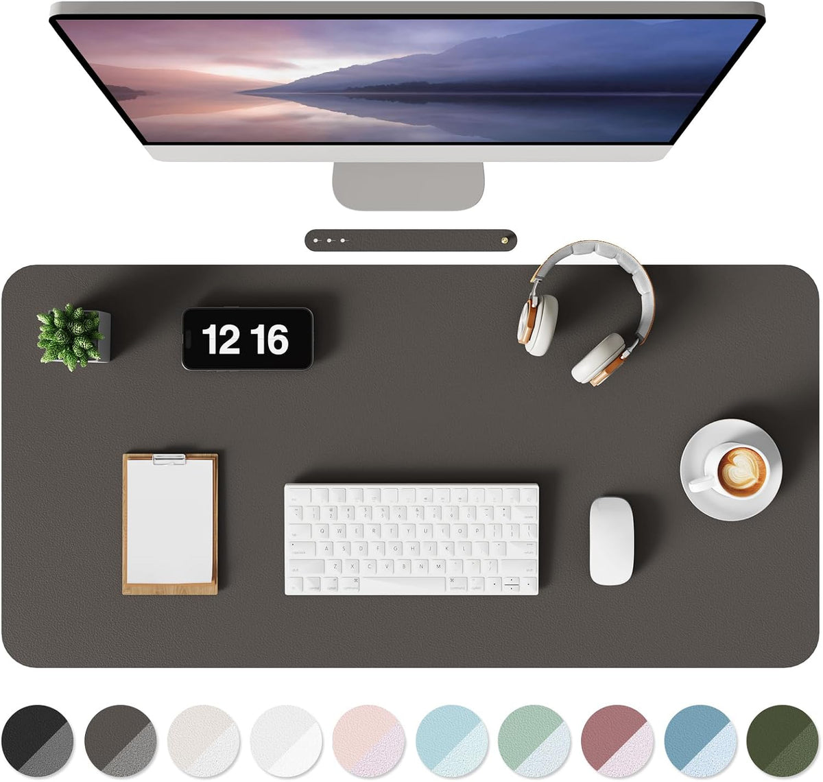Leather Desk Mat, Mouse Pad & Laptop Mat Black 80X40 Cm