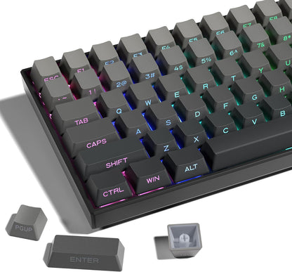 XVX Shine through Gradient Seaweed Green Keycaps - Side Print, Double Shot PBT, 136 Keys, OEM Profile for Cherry Gateron MX Switches