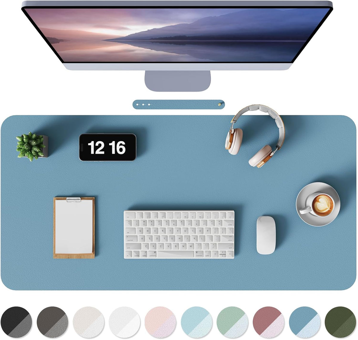 Leather Desk Mat, Mouse Pad & Laptop Mat Black 80X40 Cm