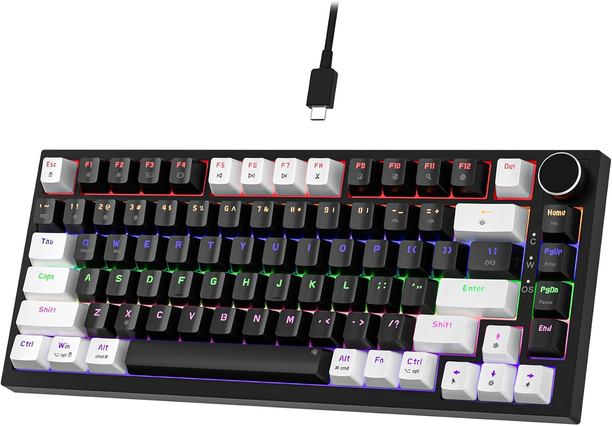 GM326 Mechanical Keyboard,Wired Gaming Keyboard,75% Percent Keyboard
