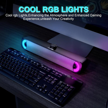 RGB Desktop Computer Soundbar 3.5Mm USB