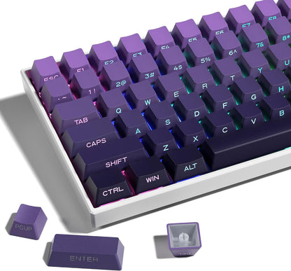 XVX Shine through Gradient Seaweed Green Keycaps - Side Print, Double Shot PBT, 136 Keys, OEM Profile for Cherry Gateron MX Switches