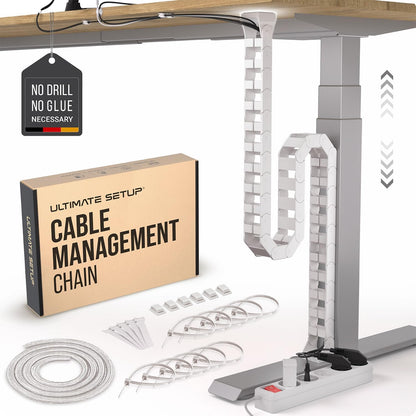 Standing Desk Cable Management – Magnetic Cable Spine, 133 Cm, Black