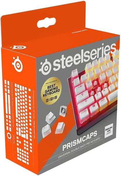 Prismcaps – Double Shot Pudding-Style Keycaps – Durable PBT Thermoplastic – Compatible with Most Mechanical Keyboards – MX Stems – Black (UK Layout)