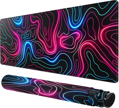 Large Extended Gaming Mouse Pad – Non-Slip Desk Mat with Stitched Edges