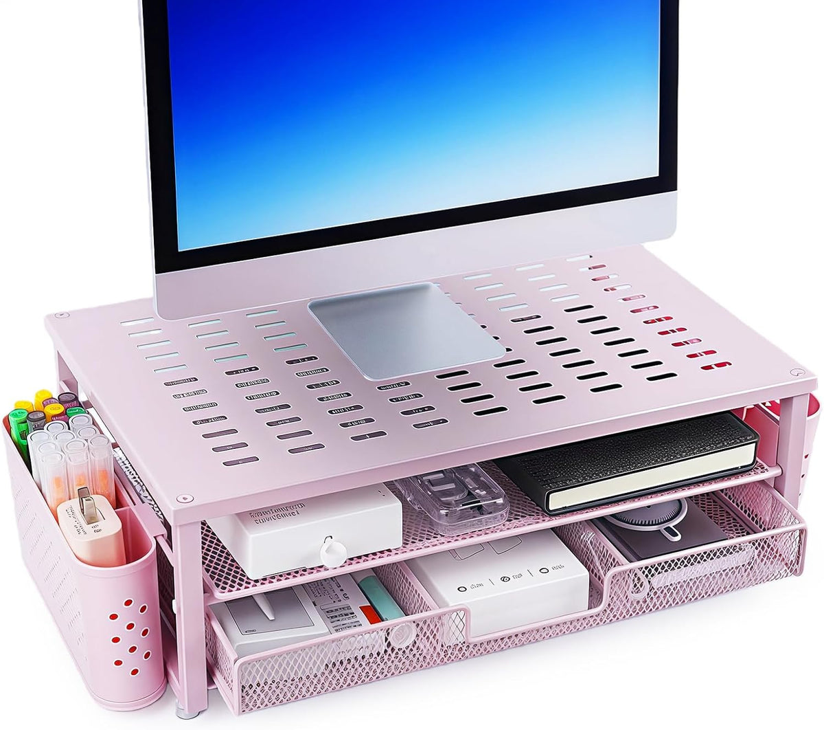 Monitor Stand Riser with Storage, Desk Monitor Stand with Drawer
