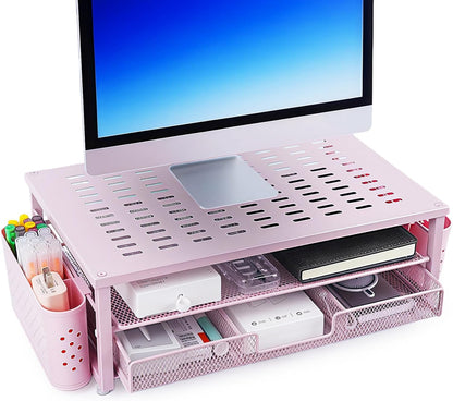 Monitor Stand Riser with Storage, Desk Monitor Stand with Drawer