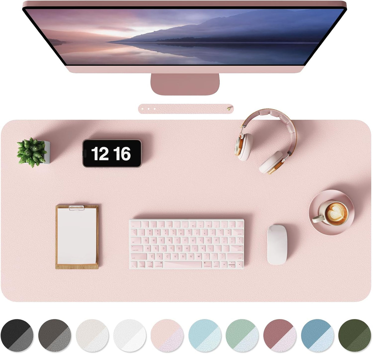 Leather Desk Mat, Mouse Pad & Laptop Mat Black 80X40 Cm