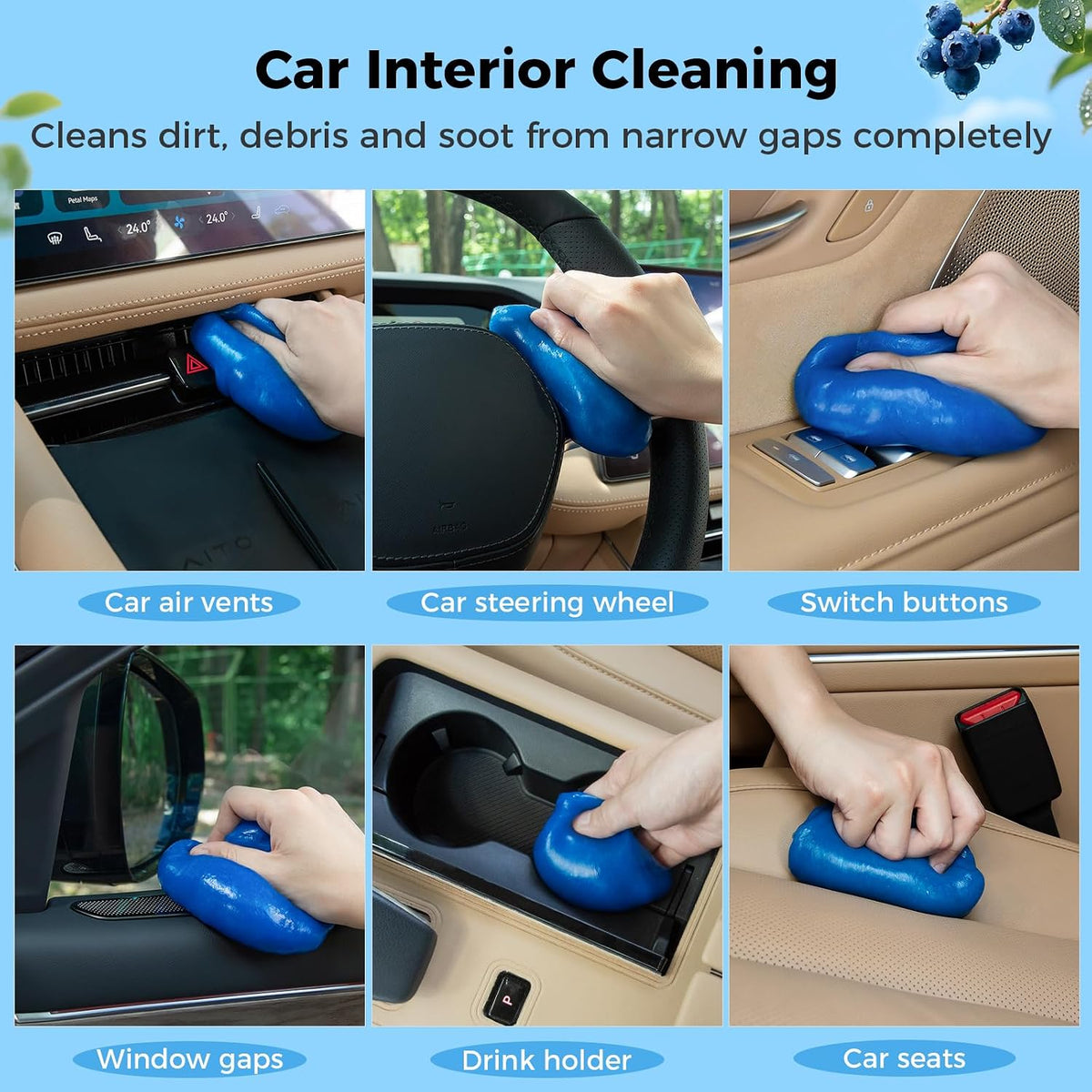 Keyboard Cleaner Gel for PC Laptop Reusable Car Cleaning Gel Cleaner Slime for Car Dashboard, Universal Dust Cleaner Cleaning Putty for Electronics, Computer, Vents, Keyboard Putty