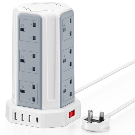 Tower Extension Lead 2M, Extension Cable with Usb Ports