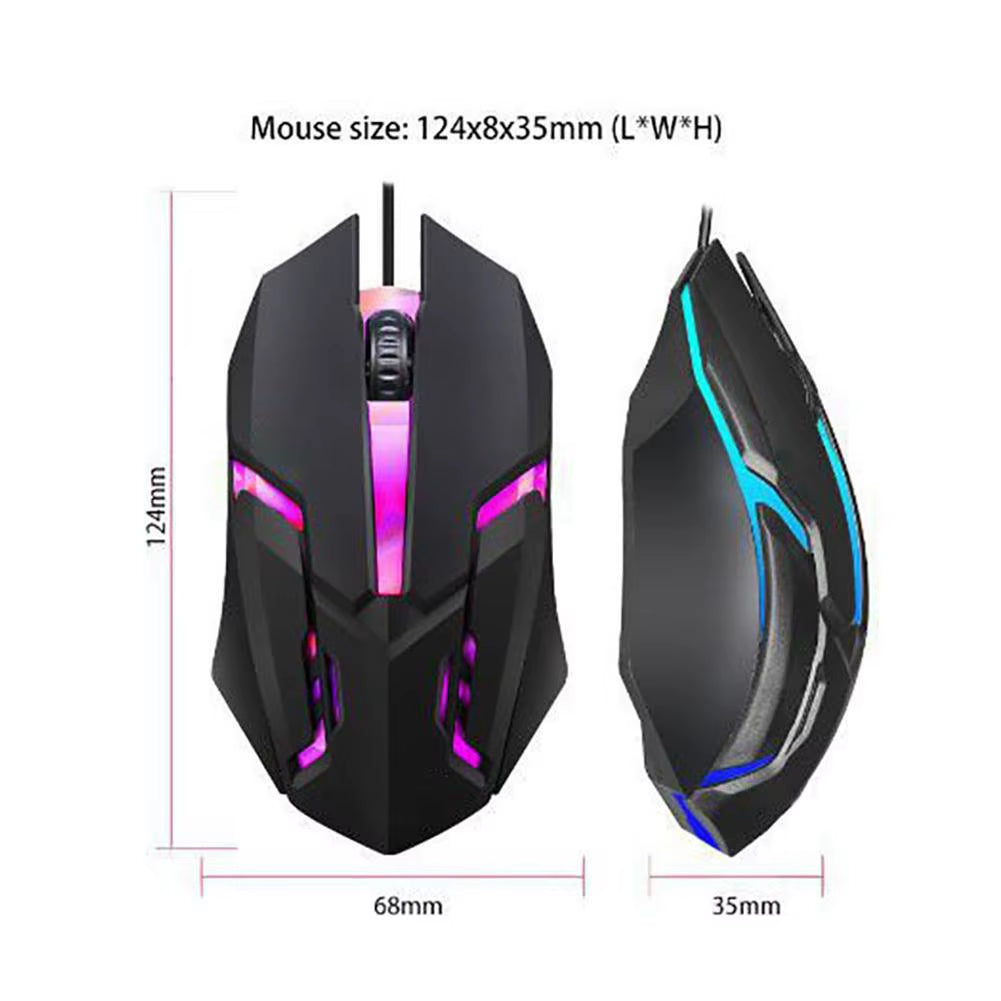 USB Wired Gaming Mouse 1000 DPI 3 Buttons Silent Mause Backlit Professional Gamer Mice Ergonomic Computer Mouse for PC Laptop