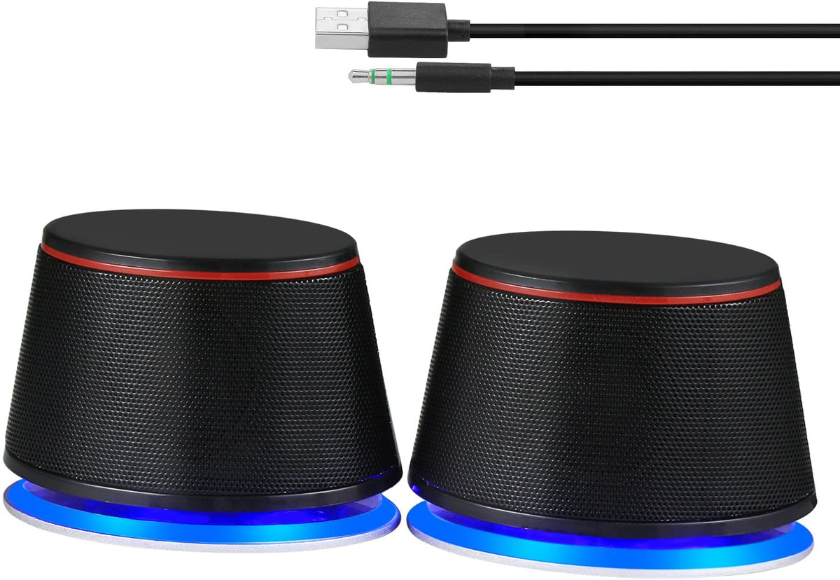 SW102 Computer Speakers for Desktop PC Laptop, 2.0 USB Powered