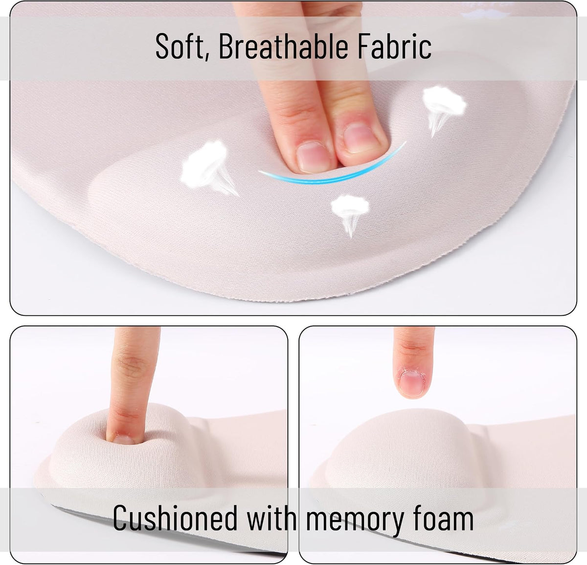 - Ergonomic Mouse Pad with Wrist Support, Beige, Gel Gaming Mouse Pad
