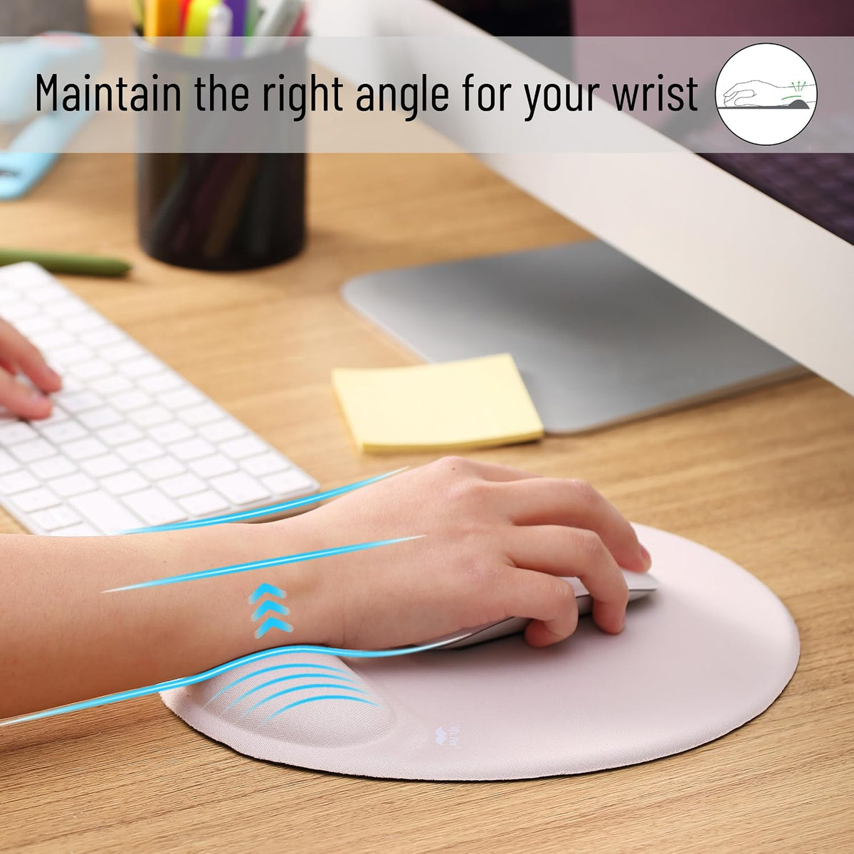 - Ergonomic Mouse Pad with Wrist Support, Beige, Gel Gaming Mouse Pad