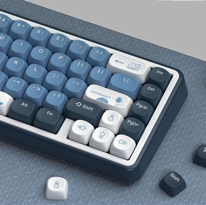 Double Shot PBT Keycaps Set, Custom Keyboard Keycaps,189 Key Full Set,Isa Profile Keycaps for 60% 65% 70% 100% MX Switches Mechanical Keyboard(Grey/Dark Blue,Only Keycaps)