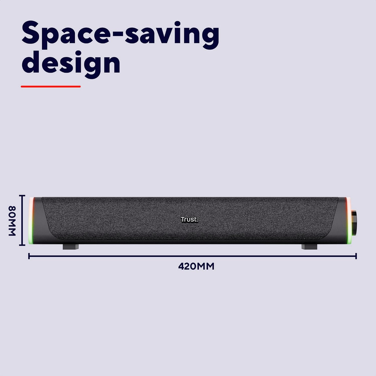 Liro Soundbar PC Speaker 12W with RGB LED Lights, Black