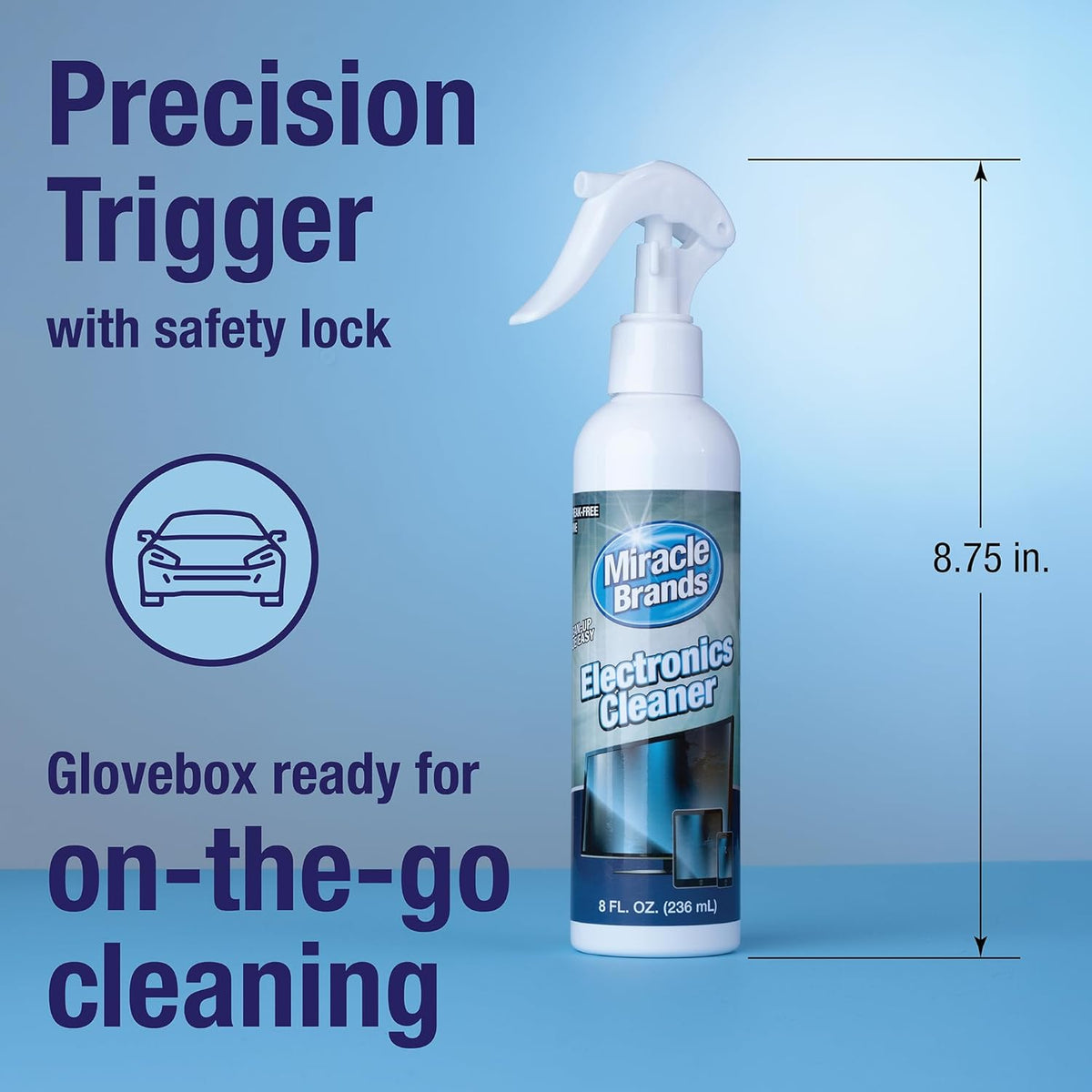 Screen Cleaner Spray with Microfibre Cloth (236Ml) Screen Cleaner Spray and Wipe for TV, Laptop, Computer, Phone, Ipad, Car Screen Cleaning Kit Electronic Cleaner Spray. Natural Ingredients.