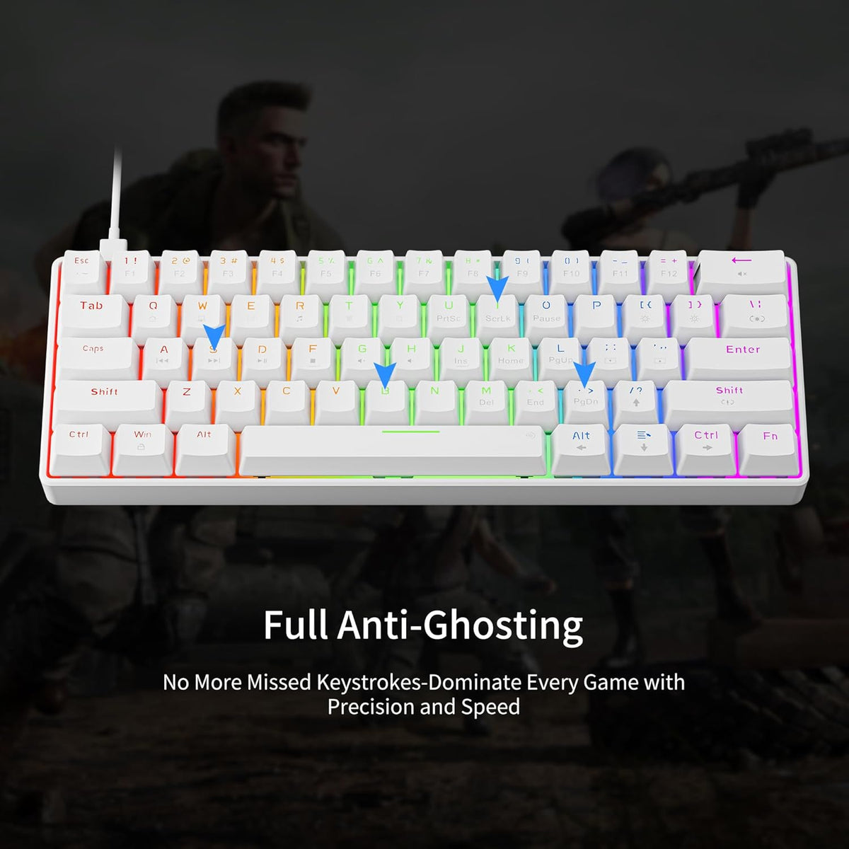 GM611 Gaming Keyboard,60% Percent Mechanical Keyboard Red Switches