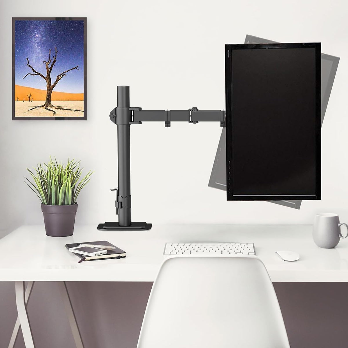 Single Monitor Arm Desk Mount for 13-32 Inch LCD LED Screens, PC Screen Stand for Desk up to 10Kg, VESA 75/100Mm Monitor Stands