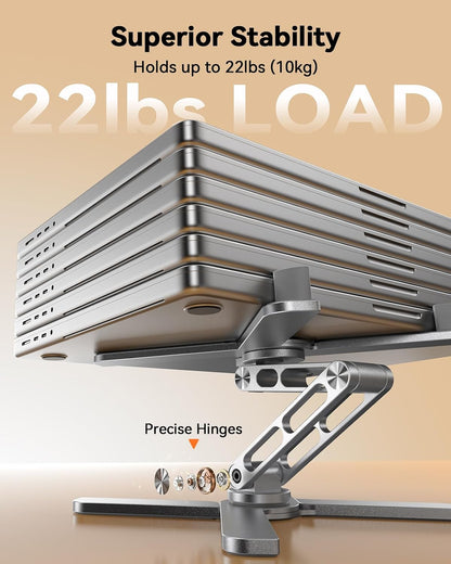 Laptop Stand for Desk, 360° Rotating Laptop Riser, Silver
