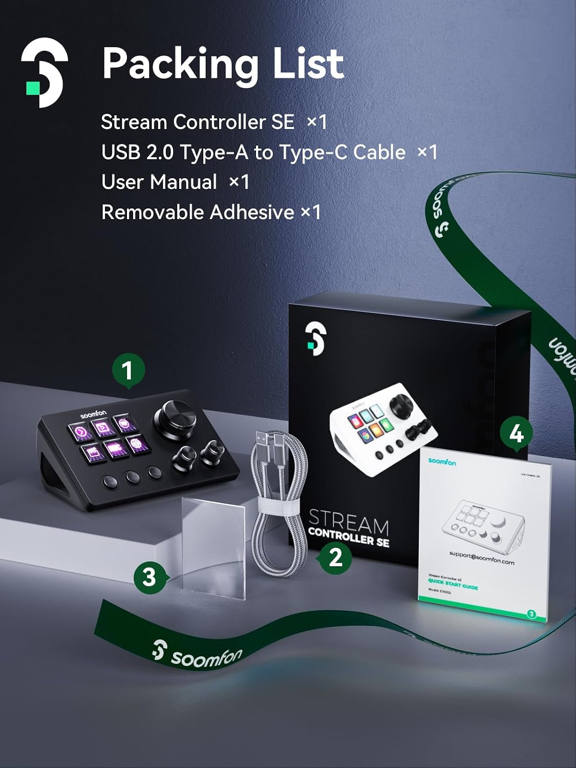 Stream Controller Studio Deck 6 Macro Keys, 4 Dials, 3 Buttons
