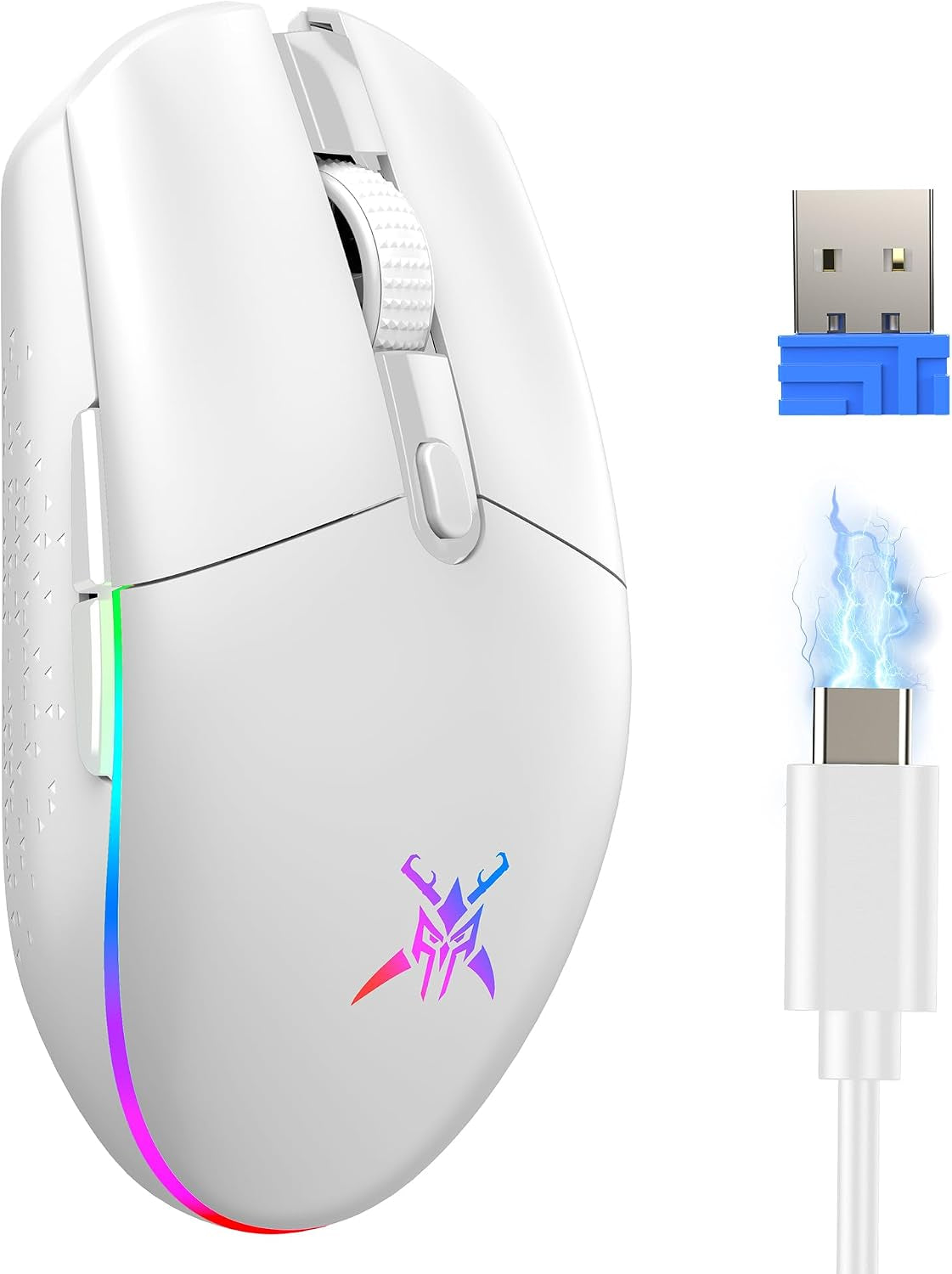 RGB Wireless Gaming Mouse 8000 DPI 6 Button, Wireless & Wired Mode