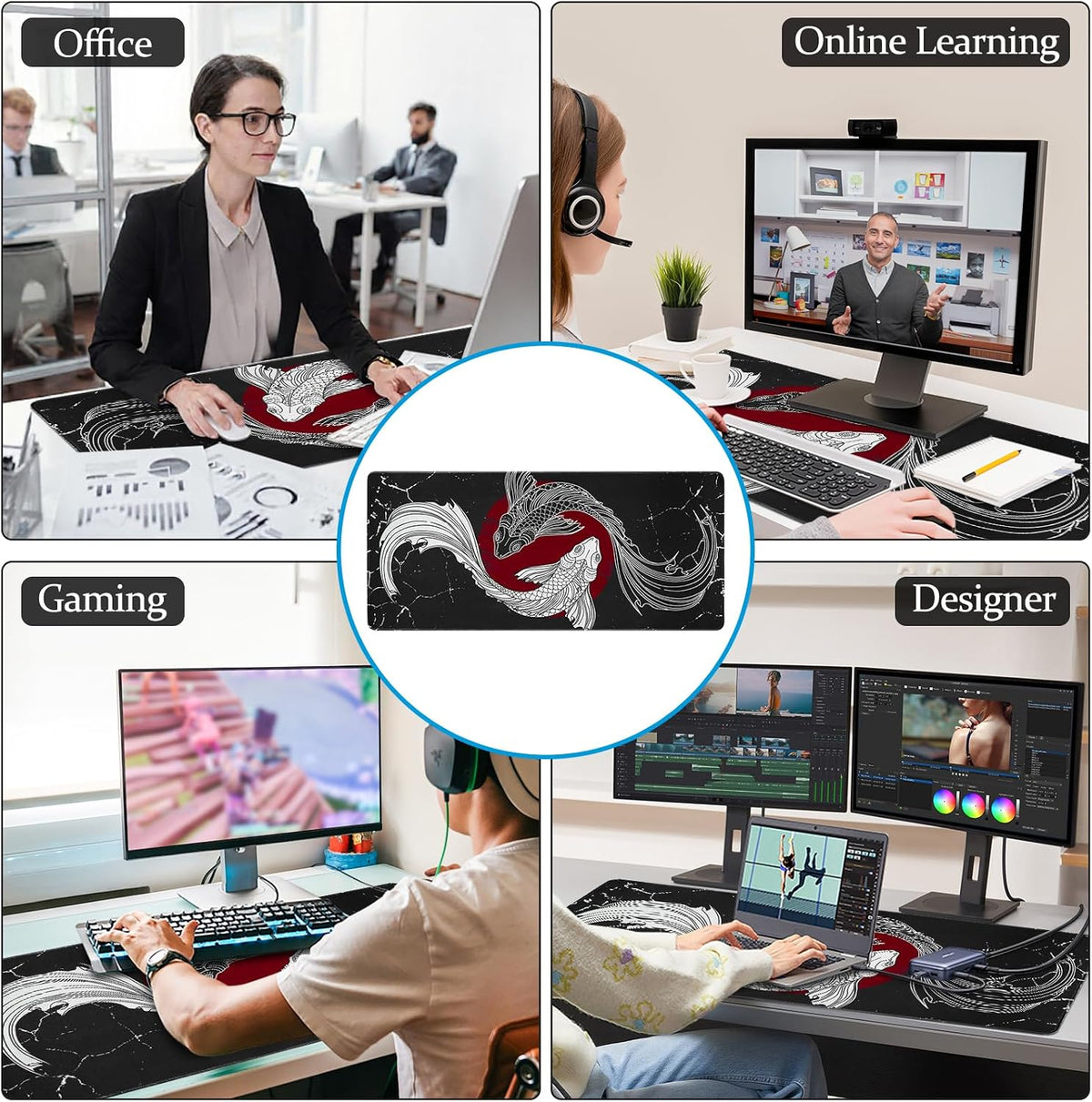 Gaming Mouse Pad Anime Large Desk Mat, XXL Mouse Mat (900X400Mm)