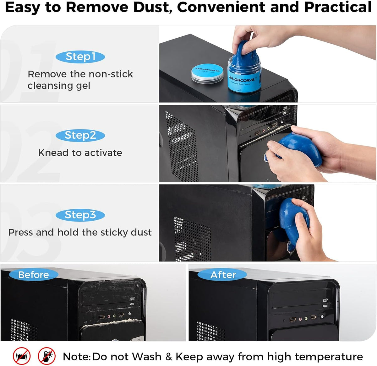 Keyboard Cleaner Gel for PC Laptop Reusable Car Cleaning Gel Cleaner Slime for Car Dashboard, Universal Dust Cleaner Cleaning Putty for Electronics, Computer, Vents, Keyboard Putty