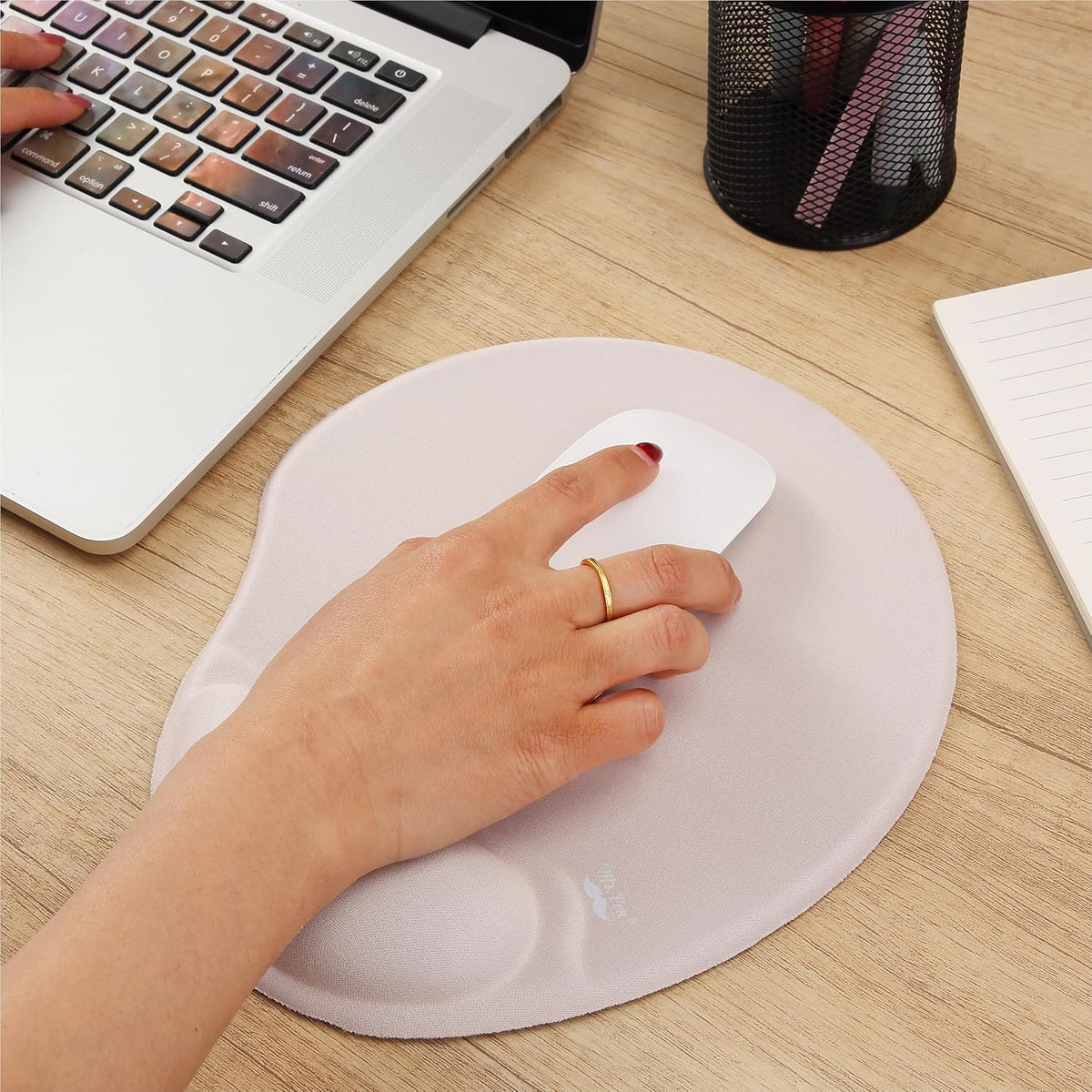 - Ergonomic Mouse Pad with Wrist Support, Beige, Gel Gaming Mouse Pad
