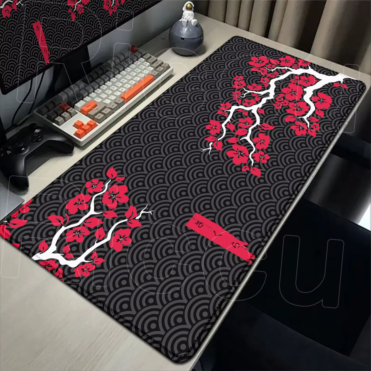 120X60Cm Large Mouse Pad Sakura Gamer Mousepad XXXL Mouse Mat Pc Accessories Rubber Desk Mat Purple Cherry Blossom Keyboard Mats