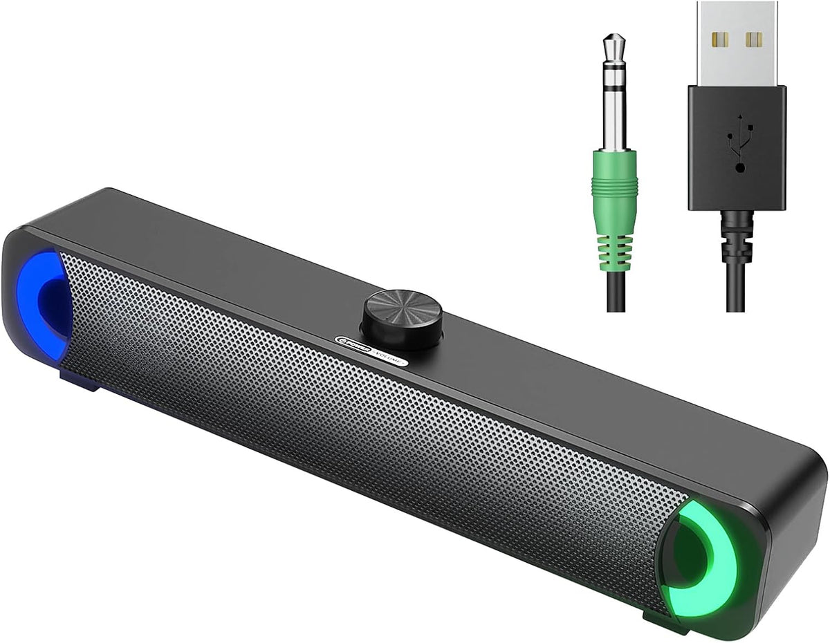 RGB Desktop Computer Soundbar 3.5Mm USB