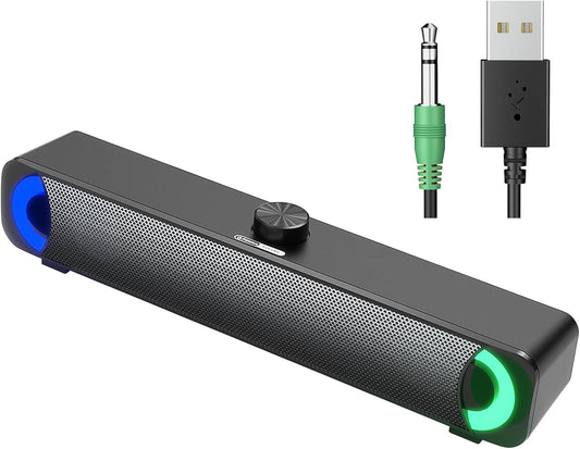 RGB Desktop Computer Soundbar 3.5Mm USB