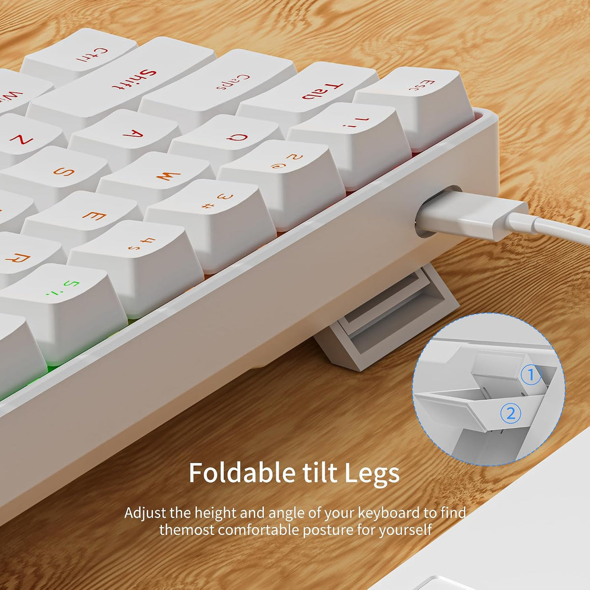 GM611 Gaming Keyboard,60% Percent Mechanical Keyboard Red Switches