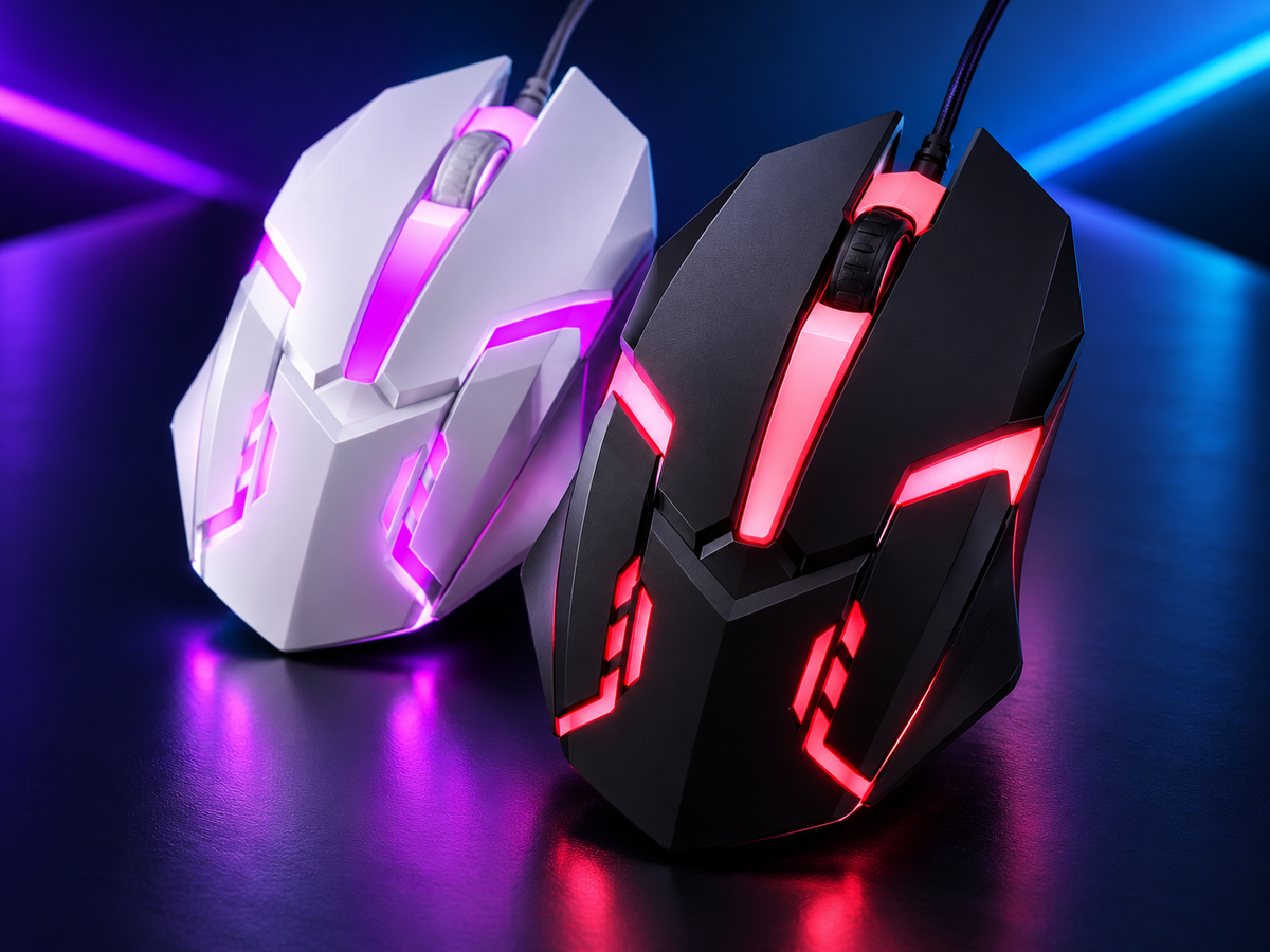 Wired Gaming Mouse – 1000 DPI, 3 Buttons &amp; 7-Colour Breathing Light