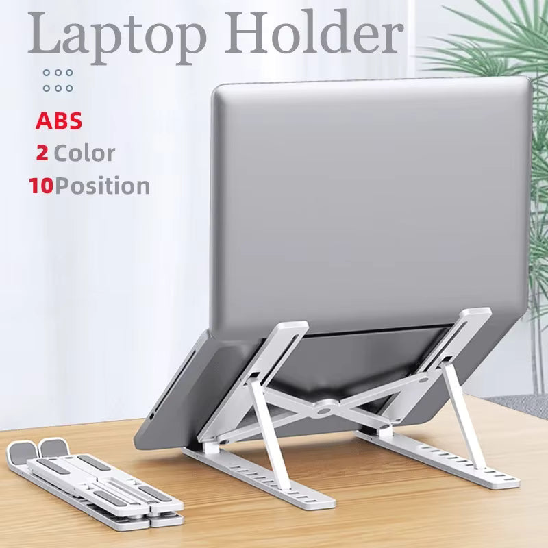 Portable Foldable Laptop Stand – Adjustable ABS Notebook Holder