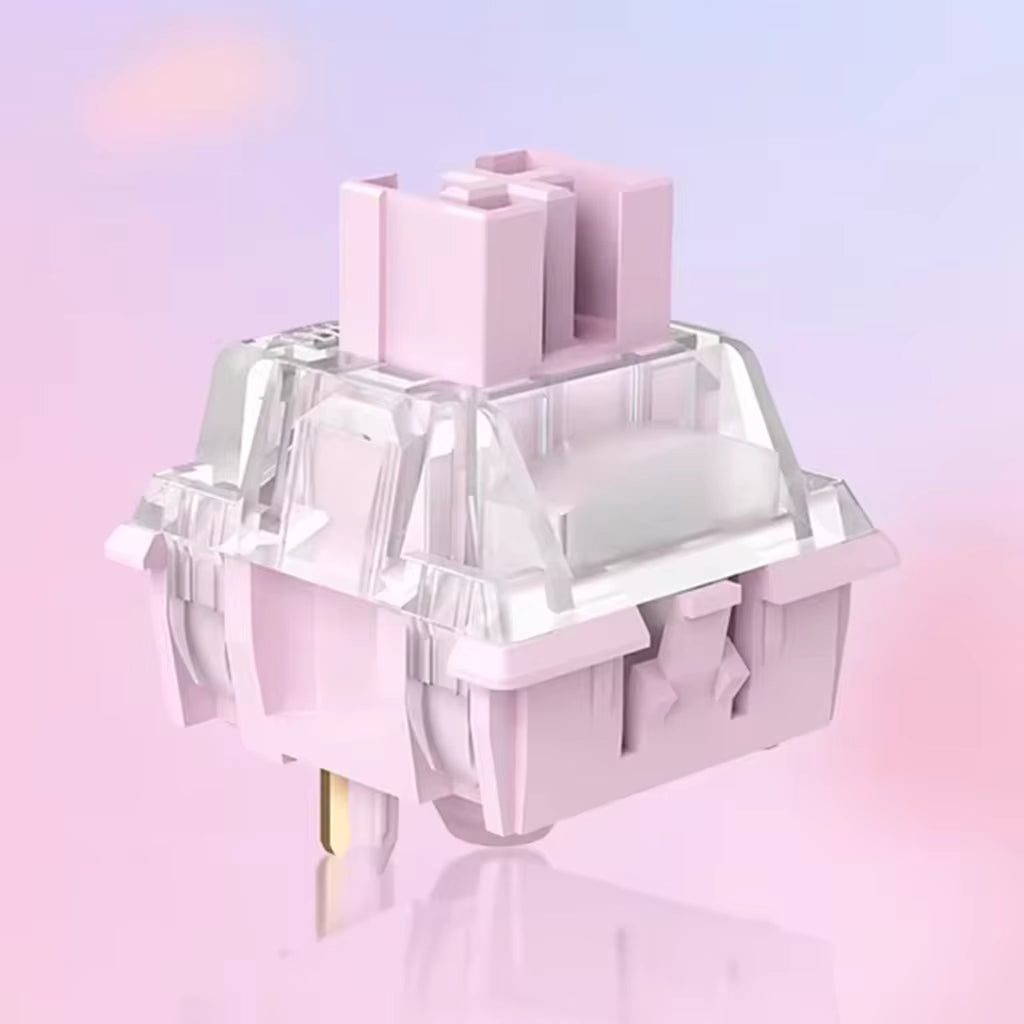 OUTEMU Strawberry Silent Linear Switches – 5-Pin, 32g (30-50-110 Pack)