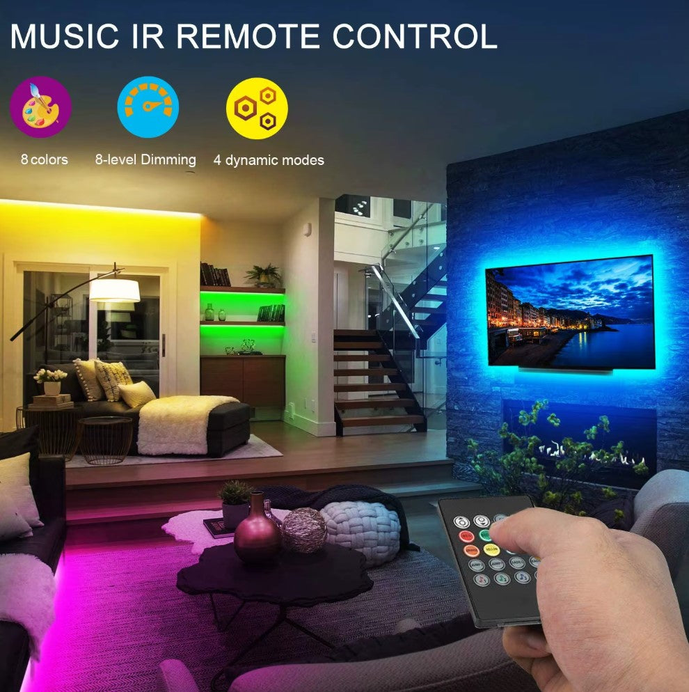 USB RGB LED Strip Lights – Music Sync TV Backlight