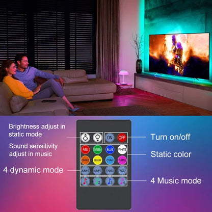 USB RGB LED Strip Lights – Music Sync TV Backlight