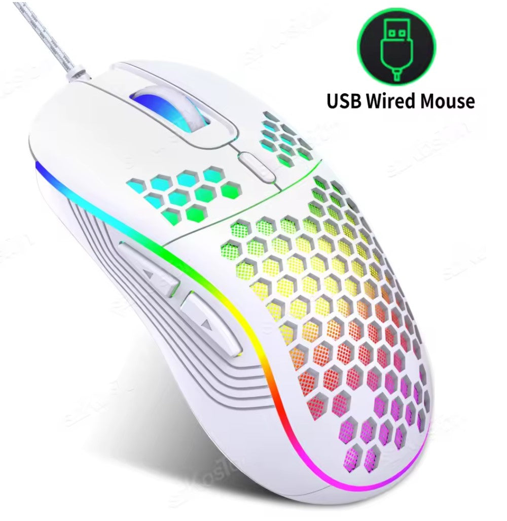 RGB Honeycomb Wired Gaming Mouse – 7200 DPI, 6 Buttons & Lightweight Design