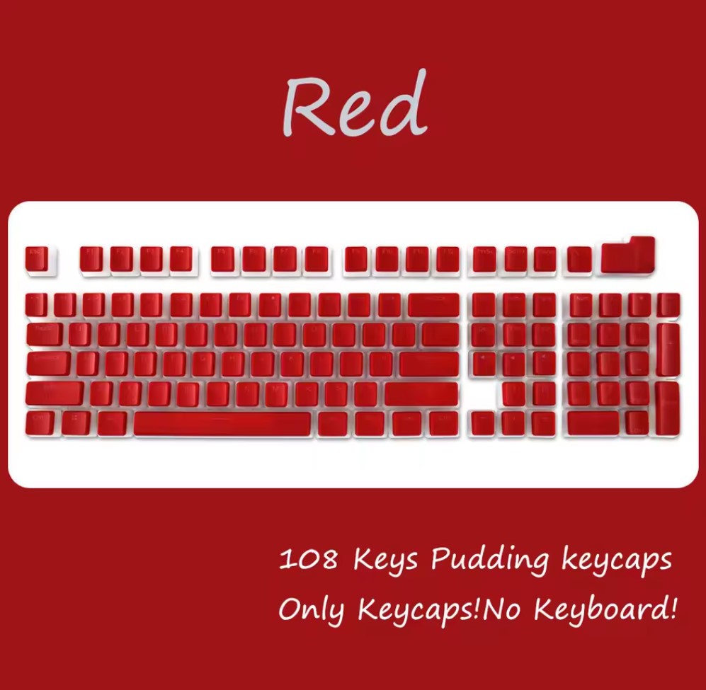 108-Key PBT Pudding Keycap Set – OEM Profile, RGB Backlit
