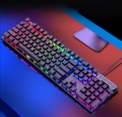 EWEADN GX30Z Full-Size Gaming Keyboard – 104 Keys, Rainbow Backlight & Numpad