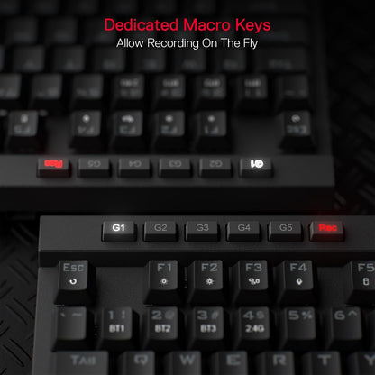K580 PRO Wireless RGB Gaming Keyboard, 3-Modes 104 Keys Mechanical Keyboard W/Hot-Swap Socket, Dedicated Media Controls & Onboard Macro Recording, Linear Red Switch