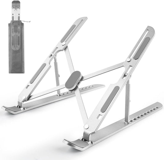 Laptop Stand for Desk Adjustable, Folding Tablet Stand Aluminum Portable Laptop Riser for Desk, Foldable Computer Stand Laptop Holder for Notebook PC
