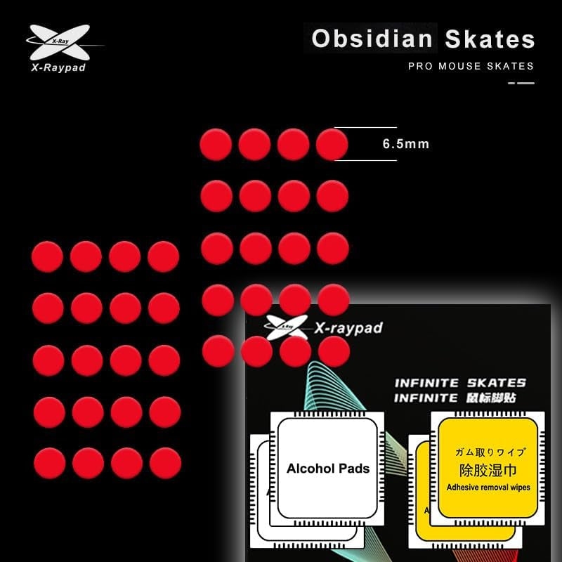 X-Raypad Jade Speed Mouse Skates Series 2 Sets (Obsidian)