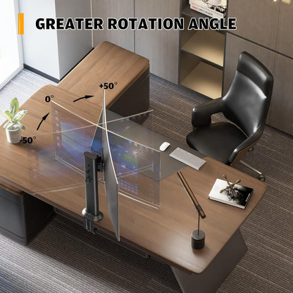 Single Desk Monitor Arm Mount Stand Fit for 13 Inch to 32 Inch Flat Curved Computer Screen with Swivel, Height Adjustable, Rotation,Holds up to 35KG, Black
